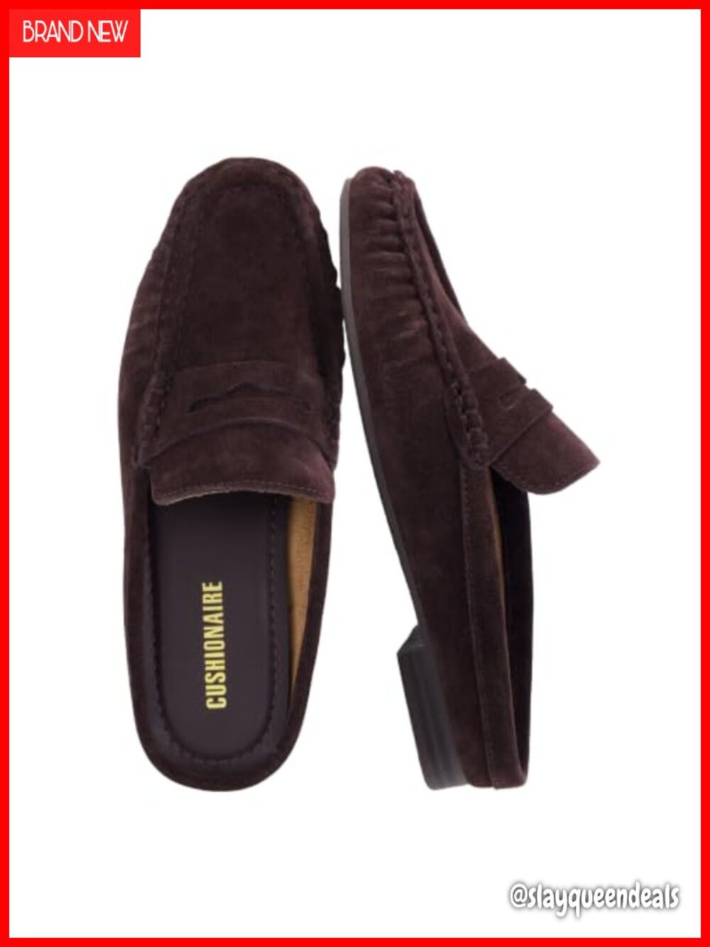 Genuine Suede Leather Penny Loafer Mules Backless Slip-On Women's